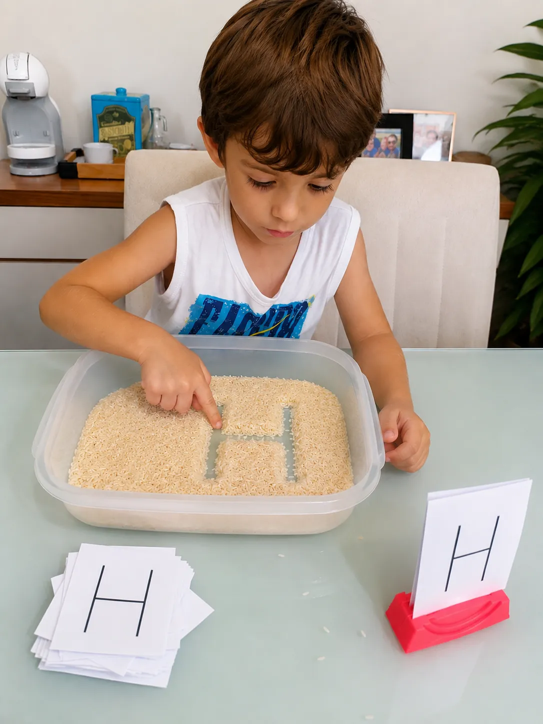 Desenhando Letras e Formas no Arroz